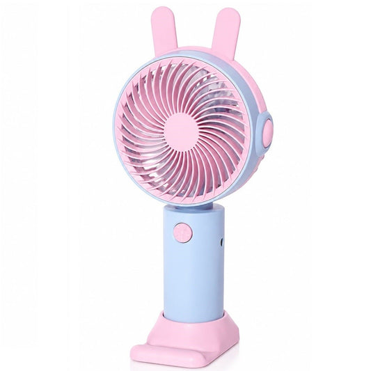 mini Ventilateur Portable USB Rechargeable Design Lapin, Léger et Pratique multicolore