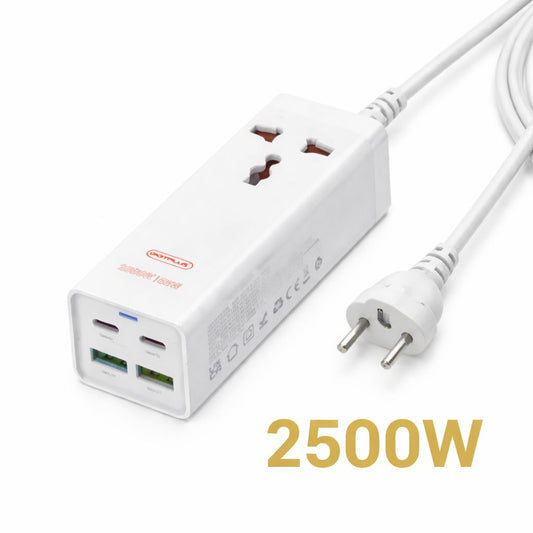 Multiprise Multifonction 2500W avec 4 Ports USB (2 USB-C + 2 USB-A) – Charge Rapide et Sécurité Avancée