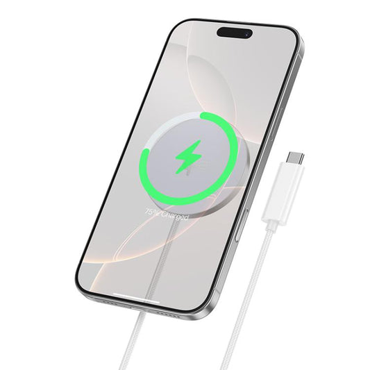 Hoco CW63 Chargeur rapide sans fil magnétique Qi2 15W (blanc)