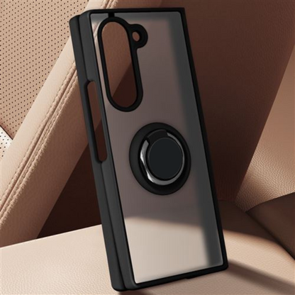 Coque pour Samsung Galaxy Z Fold 6 avec Bague Métallique et Support Vidéo Noir