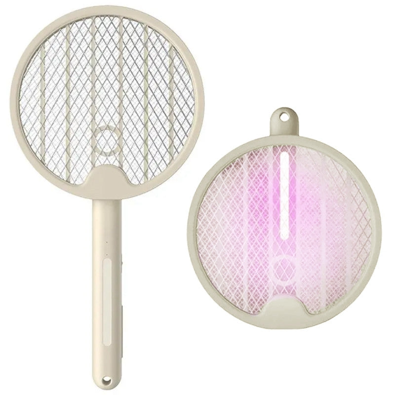 Folding Anti-Mosquito Racket.Electric Anti-Mosquito Racket UV LED Blanc