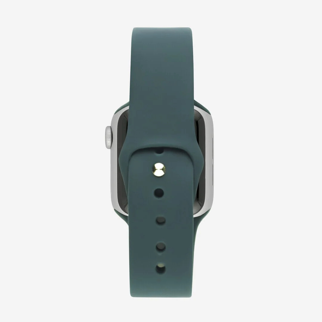 Bracelet de Montre Silicone Liquide Compatible avec Apple Watch Series 7 ,6,SE,5,4,45MM Vert