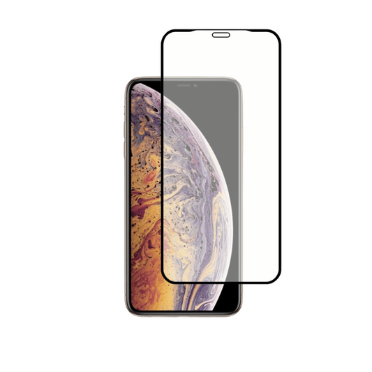 Protection Écran Verre Trempé avec Bords Noirs pour iPhone XR/X/XS/XS Max - Anti-Reflets, Sensibilité Complète