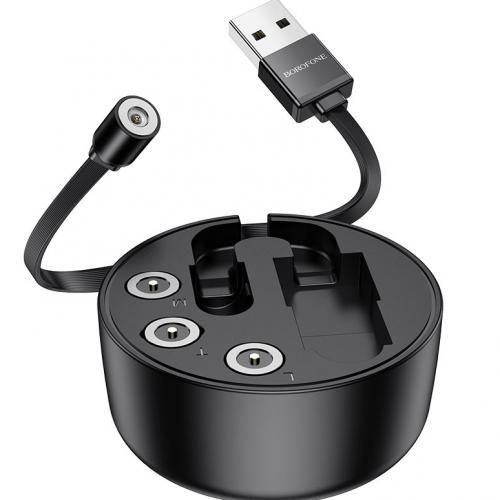 Câble 3-en-1 magnétique, USB - Lightning + MicroUSB + Type-C, 2A, 95 cm, noir