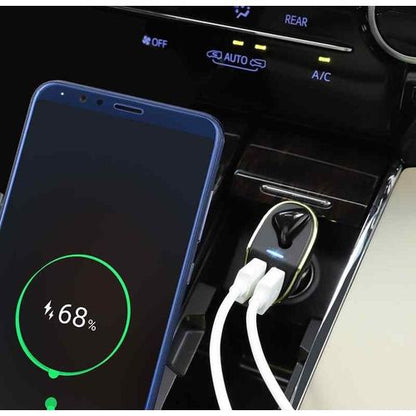 Chargeur de voiture pour Ecouteur sans fil E47 2 en 1 avec double port USB 18W