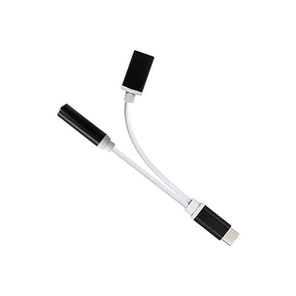 Adaptateur 2in1 Type-c à 3,5 mm Jack Aux Audio Splitter Convertisseur Adaptateur