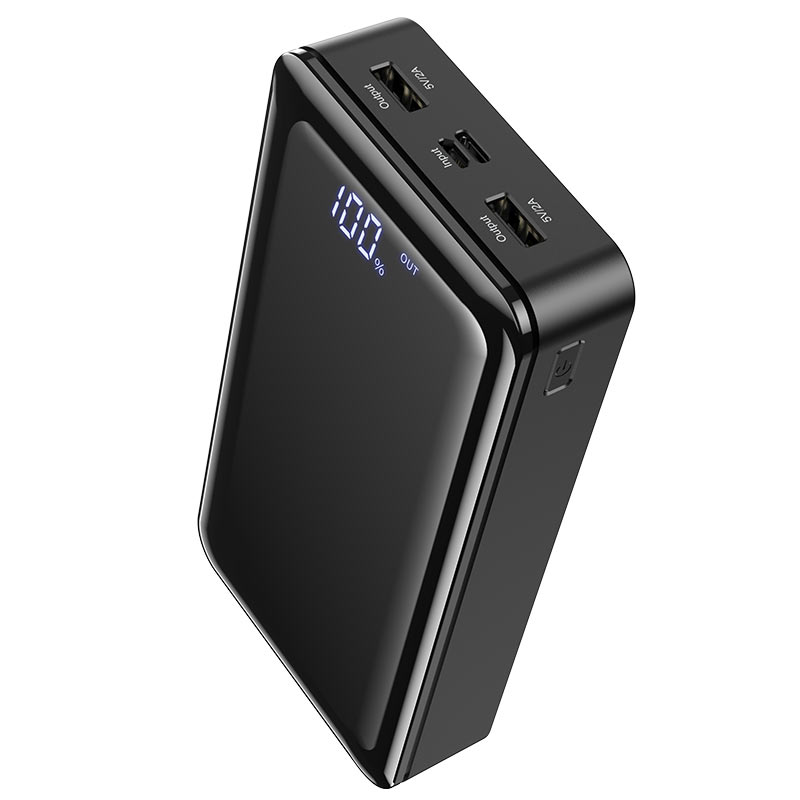 Power bank 30000mAh, USB-C,Micro-USB input and dual USB 2A output, LED digital display