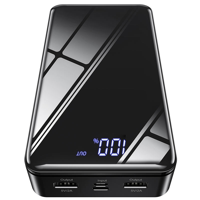 Power bank 30000mAh, USB-C,Micro-USB input and dual USB 2A output, LED digital display