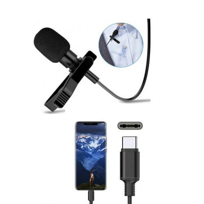 Microphone Lavalier pour port Type-C à condensateur à réduction de bruit intelligente, longueur du câble : 1,5 m