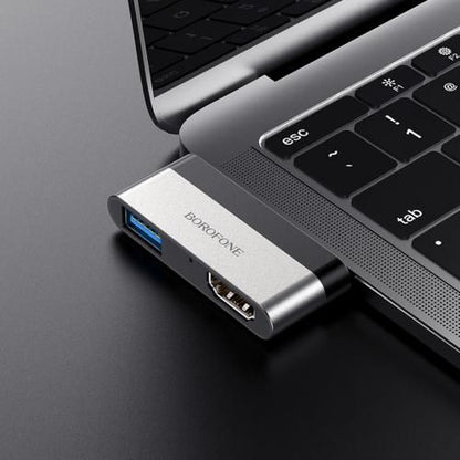 adaptateur macbook Adaptateur USB-C vers HDMI+USB3.0,large compatibilité